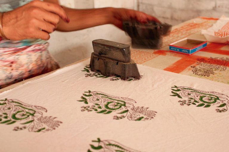 Printing with wooden blocks