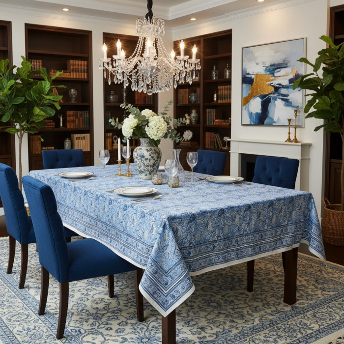Indian Tablecloths Online - 4-6 Seater 150 x 220 cms