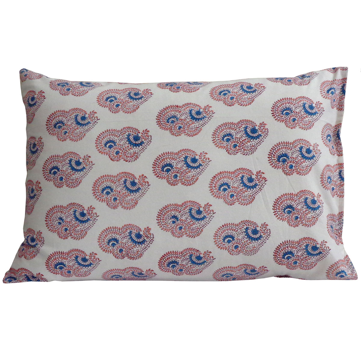 Hand Block Printed Cotton Pillows Cover 50x70 cm Set of 2 Kusum Gulabi Boota 205379