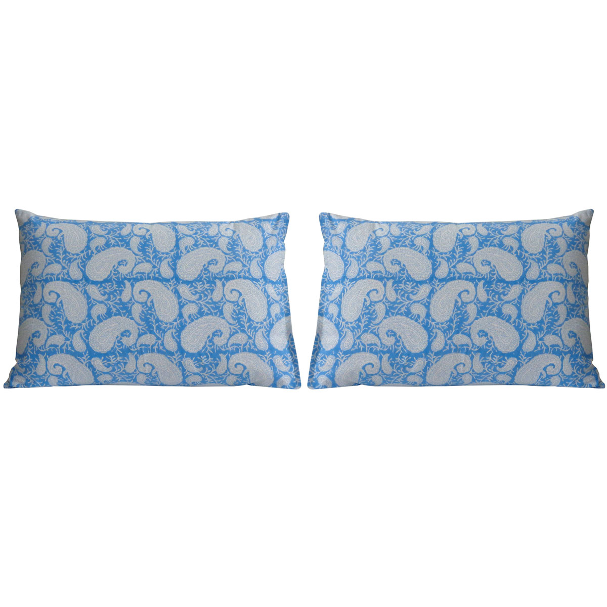 Hand Block Printed Cotton Pillows Cover 50x70 cm Set of 2 Ambi Aqua Gud 200868