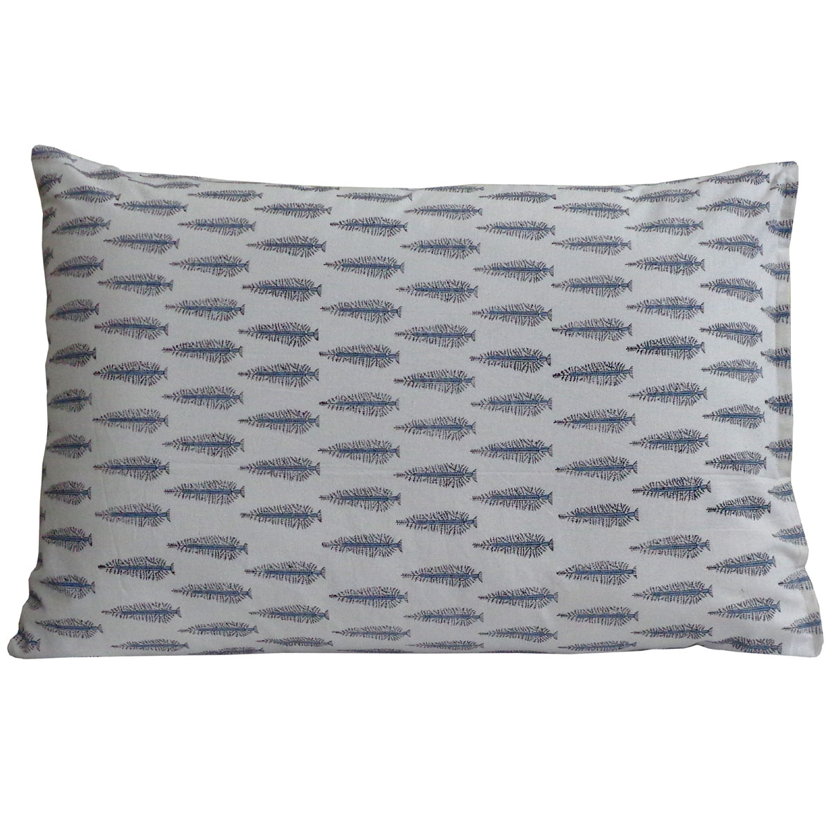 Hand Block Printed Cotton Pillows Cover 50x70 cm Set of 2 Winter Fall Tree Grey 107195