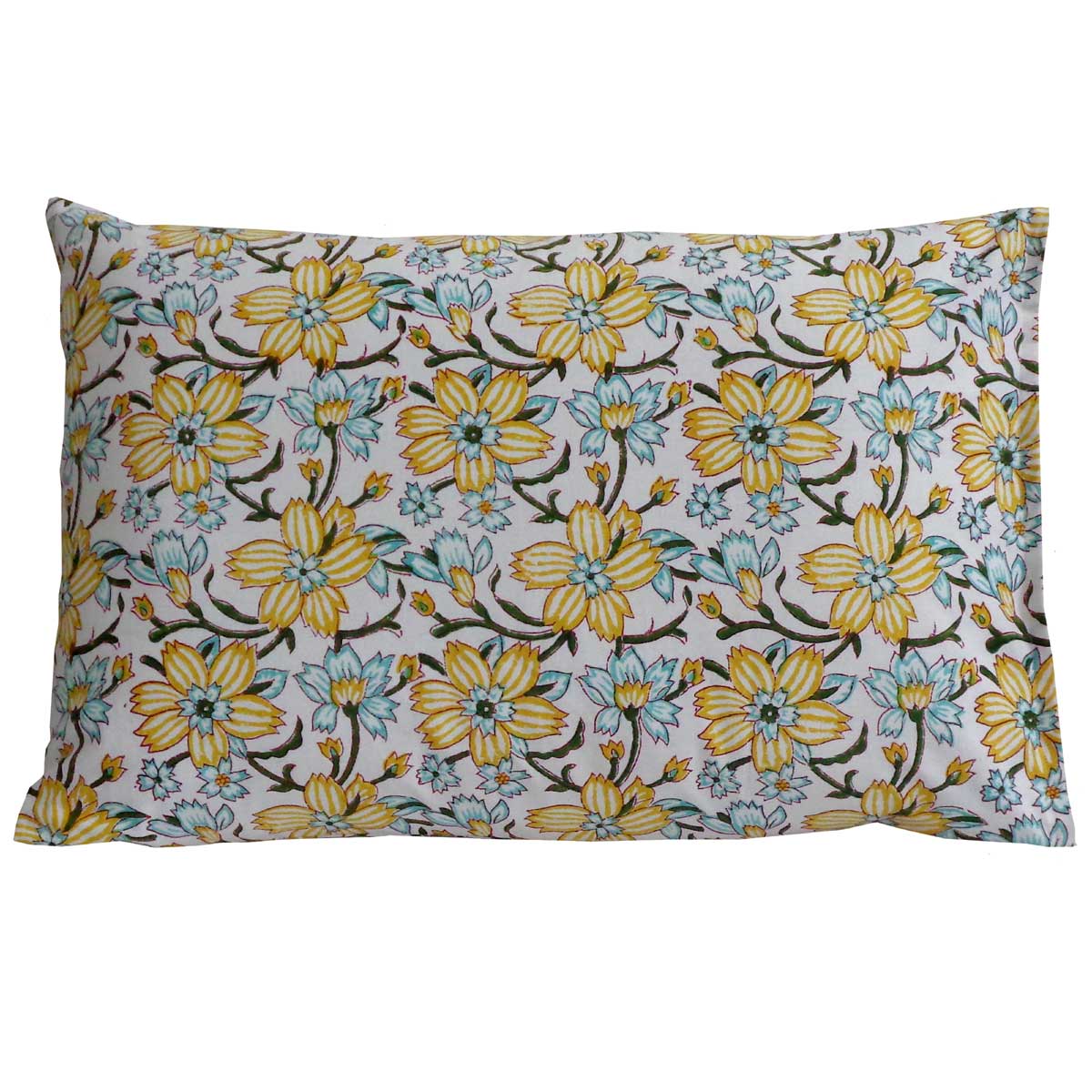 Hand Block Printed Cotton Pillows Cover 50x70 cm Set of 2 Champa Kali 204564