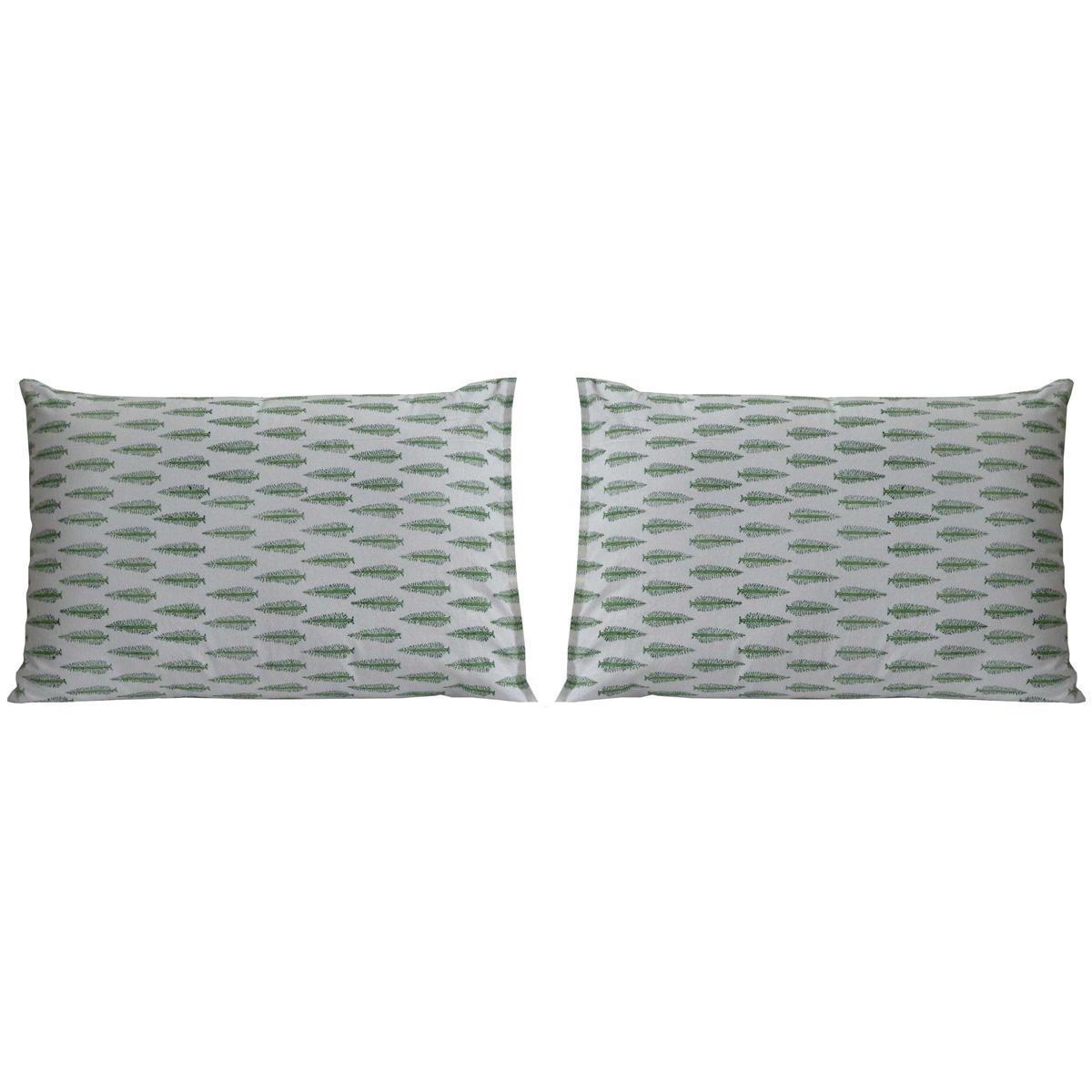Hand Block Printed Cotton Pillows Cover 50x70 cm Set of 2  Winter Fall Tree Vineyard 302395