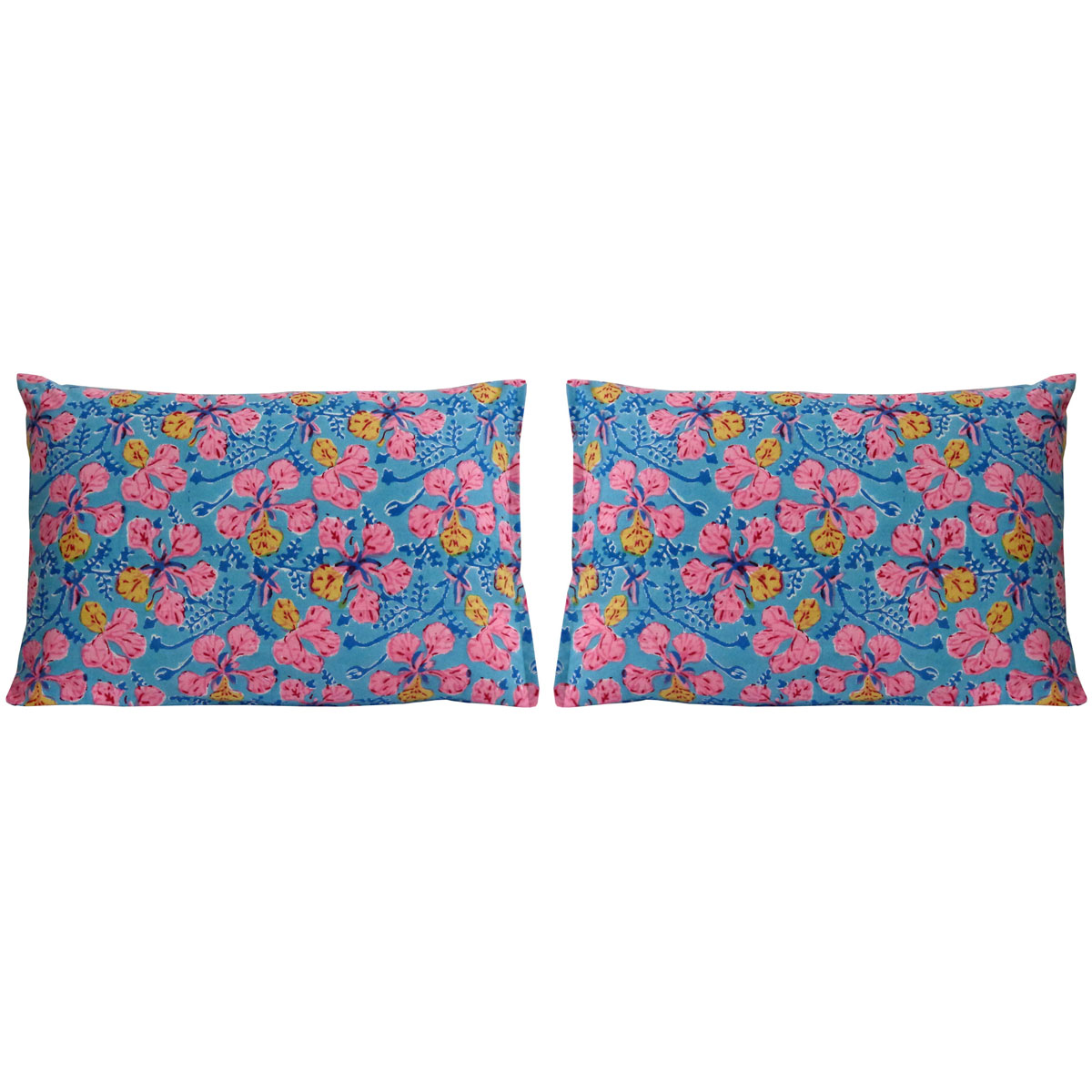Hand Block Printed Cotton Pillows Cover 50x70 cm Set of 2 Gulmohar Gud 207625