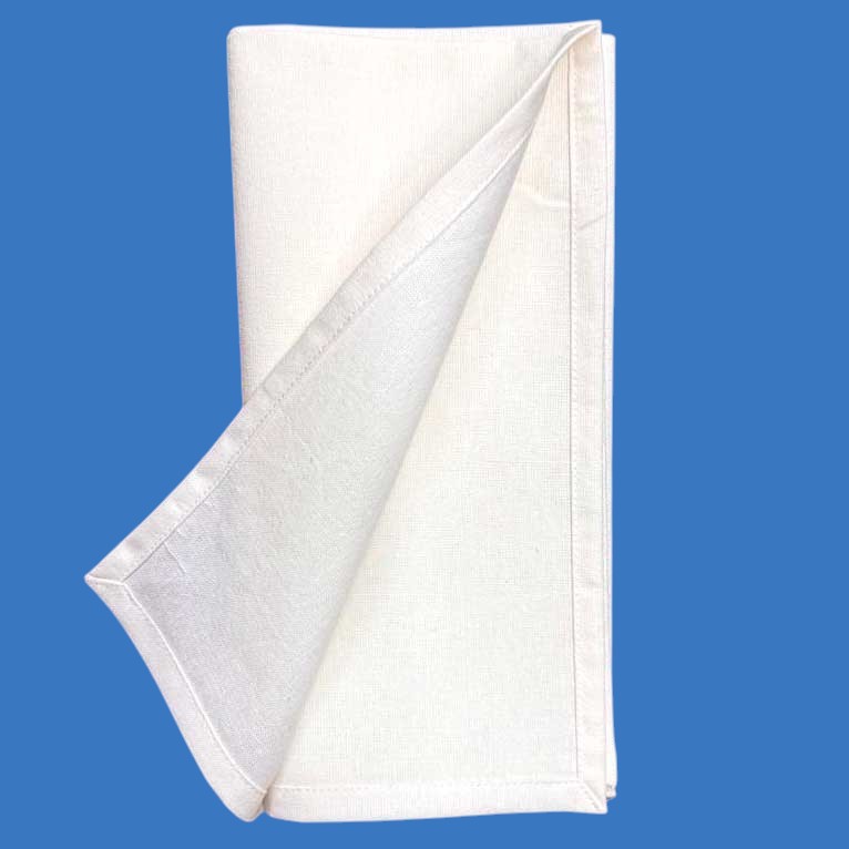 100 Cotton Plain White Napkin Set of 4 Napkins 302012