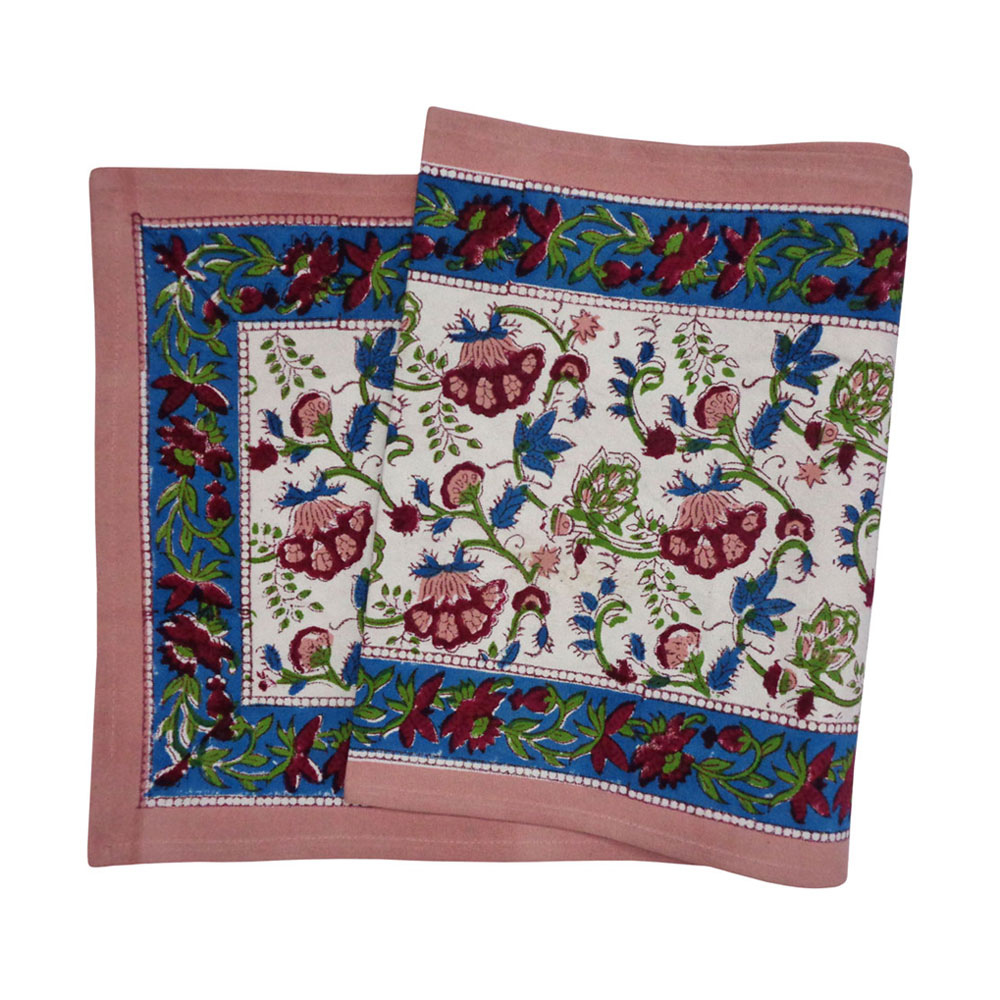 Hand Block Printed Cotton Canvas Table Runner 33x120 cms Genda Bale 204998