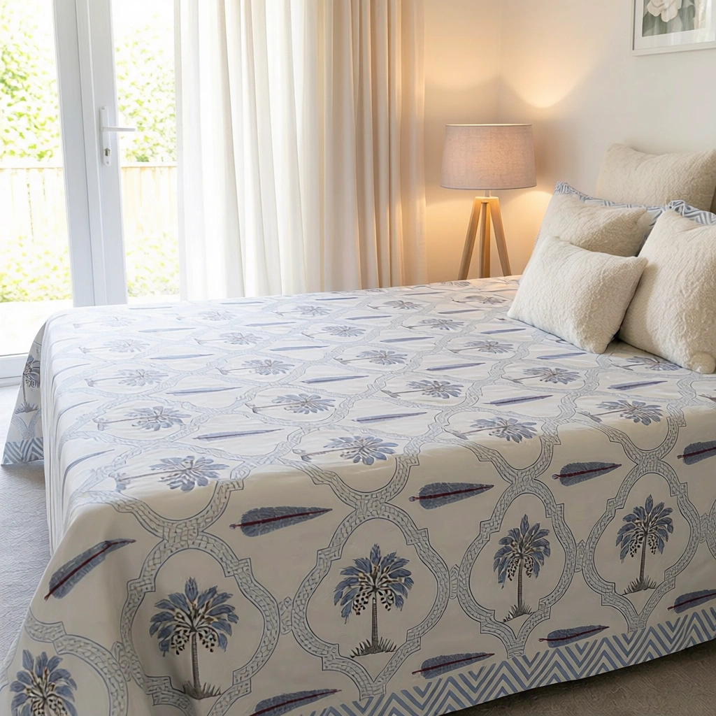 Queen Size Percale Fine Cotton Bedspread with 2 Pillow Cases 200008