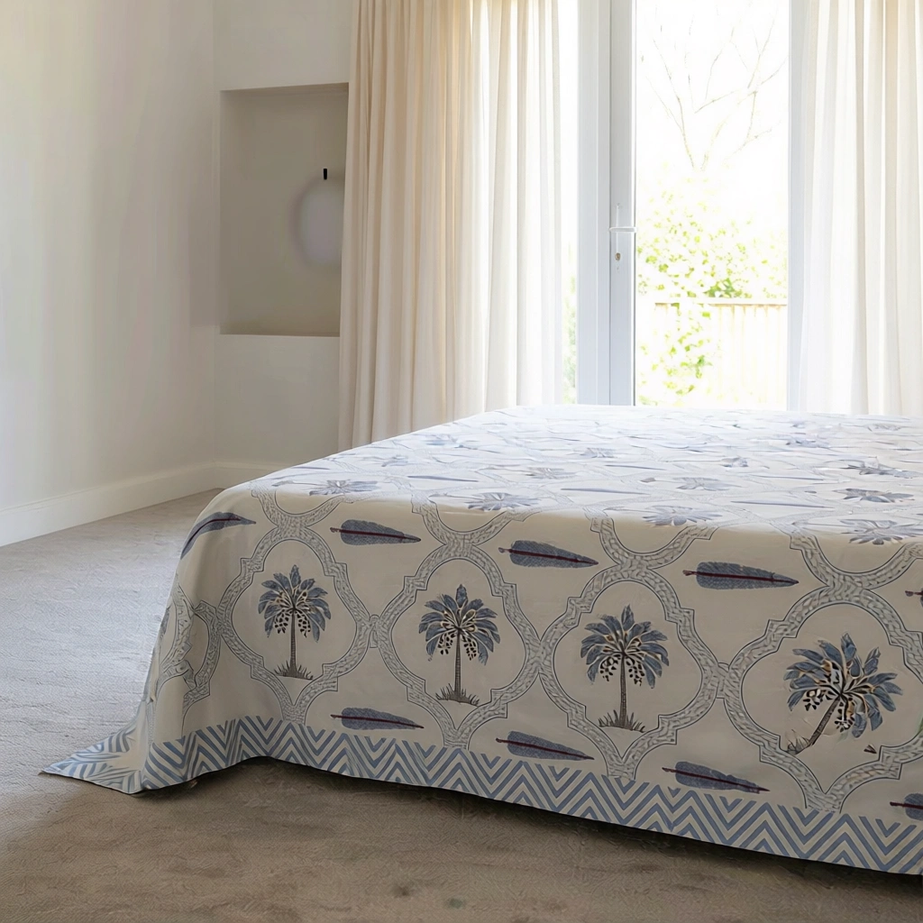 Queen Size Percale Fine Cotton Bedspread with 2 Pillow Cases 200008