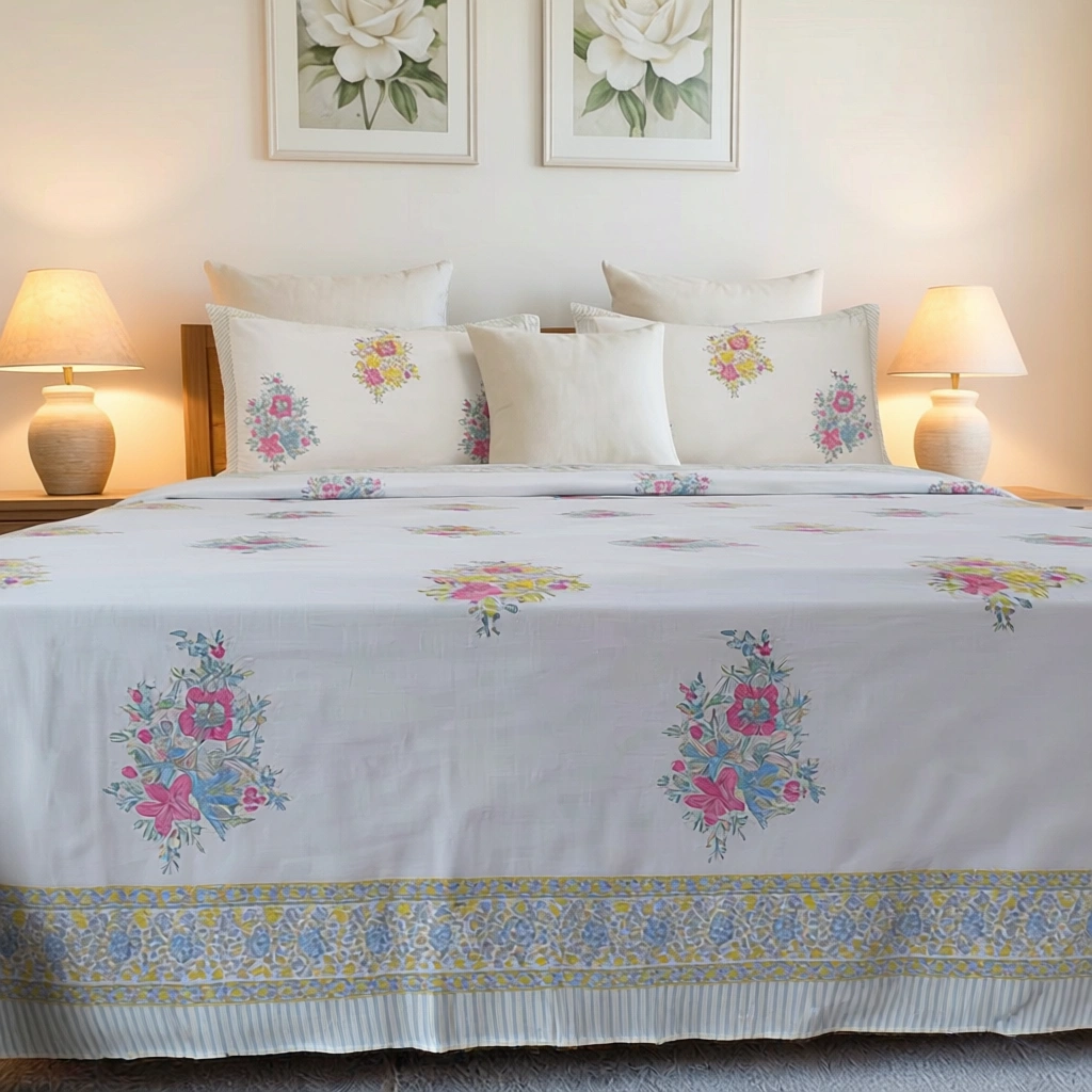Queen Size Percale Fine Cotton Bedspread with 2 Pillow Cases 200021