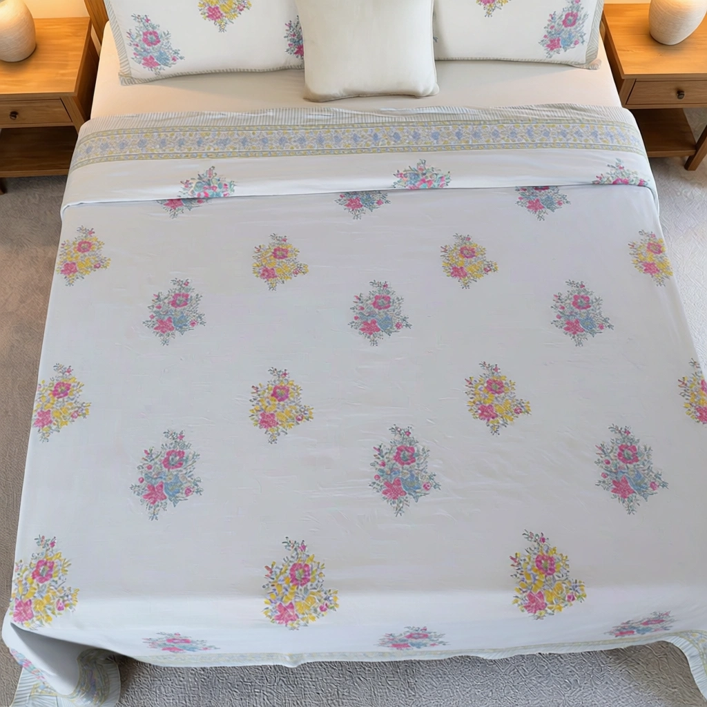 Queen Size Percale Fine Cotton Bedspread with 2 Pillow Cases 200021