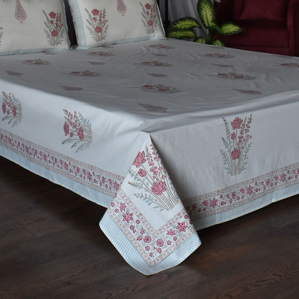 Image of Queen Size Percale Fine Cotton Bedspread with 2 Pillow Cases | 200035