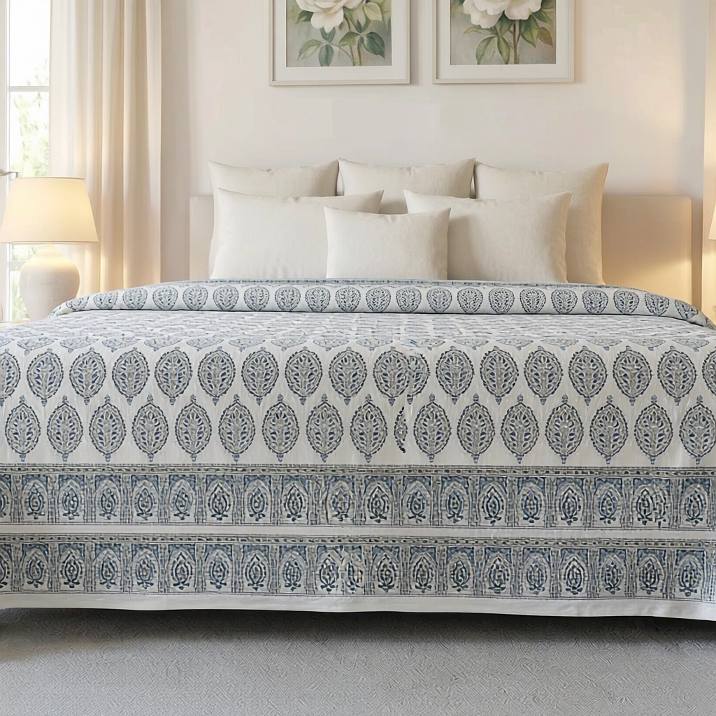 Queen Size Percale Fine Cotton Bedspread with 2 Pillow Cases 200039