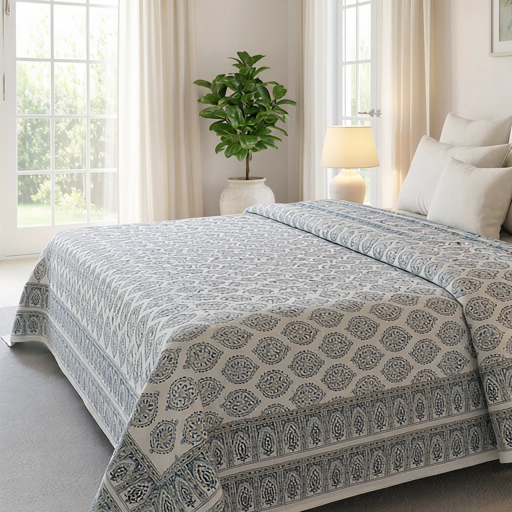 Queen Size Percale Fine Cotton Bedspread with 2 Pillow Cases 200039