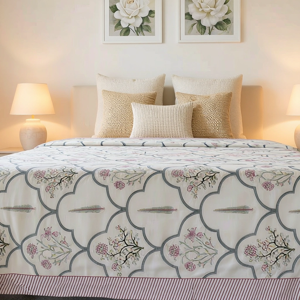 Queen Size Percale Fine Cotton Bedspread with 2 Pillow Cases 200081
