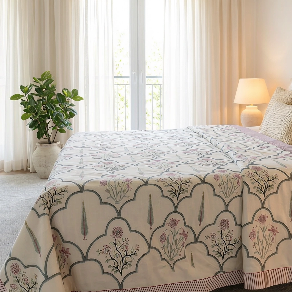 Queen Size Percale Fine Cotton Bedspread with 2 Pillow Cases 200081