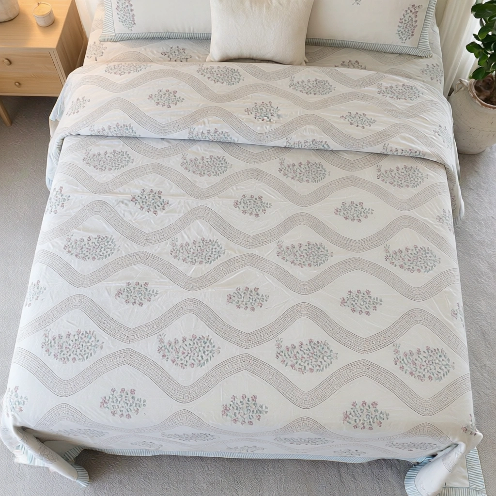 Queen Size Percale Fine Cotton Bedspread with 2 Pillow Cases 200082
