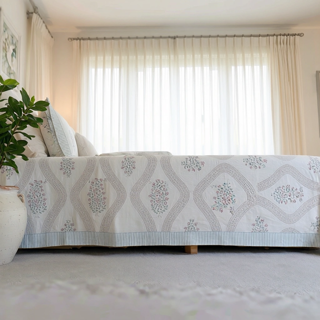 Queen Size Percale Fine Cotton Bedspread with 2 Pillow Cases 200082
