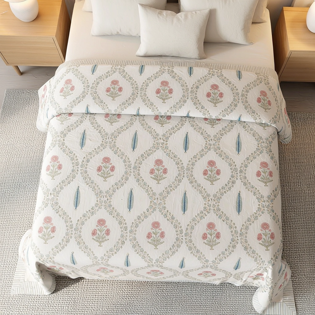 Queen Size Percale Fine Cotton Bedspread with 2 Pillow Cases 200083