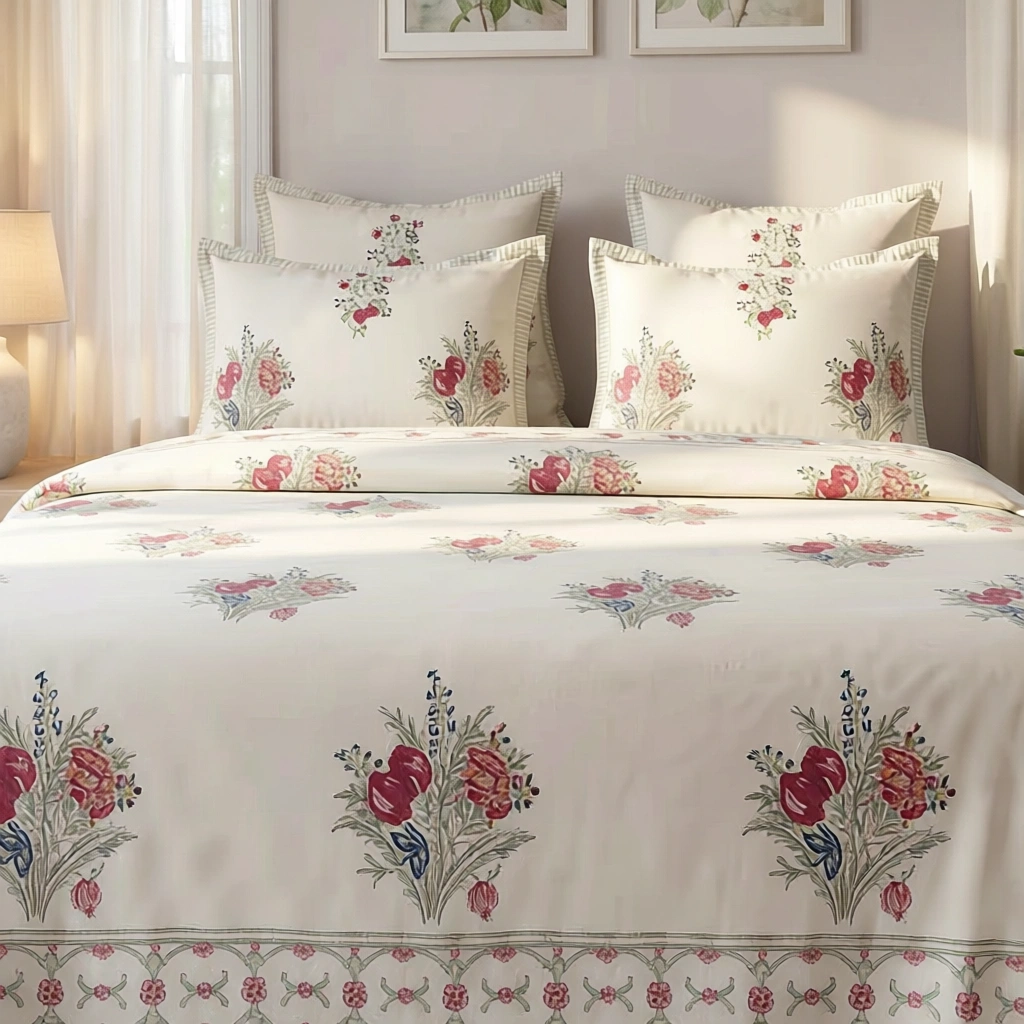 Queen Size Percale Fine Cotton Bedspread with 2 Pillow Cases 200084