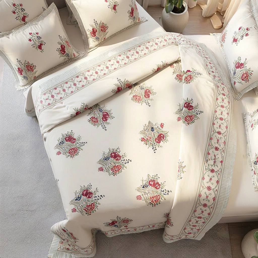 Queen Size Percale Fine Cotton Bedspread with 2 Pillow Cases 200084