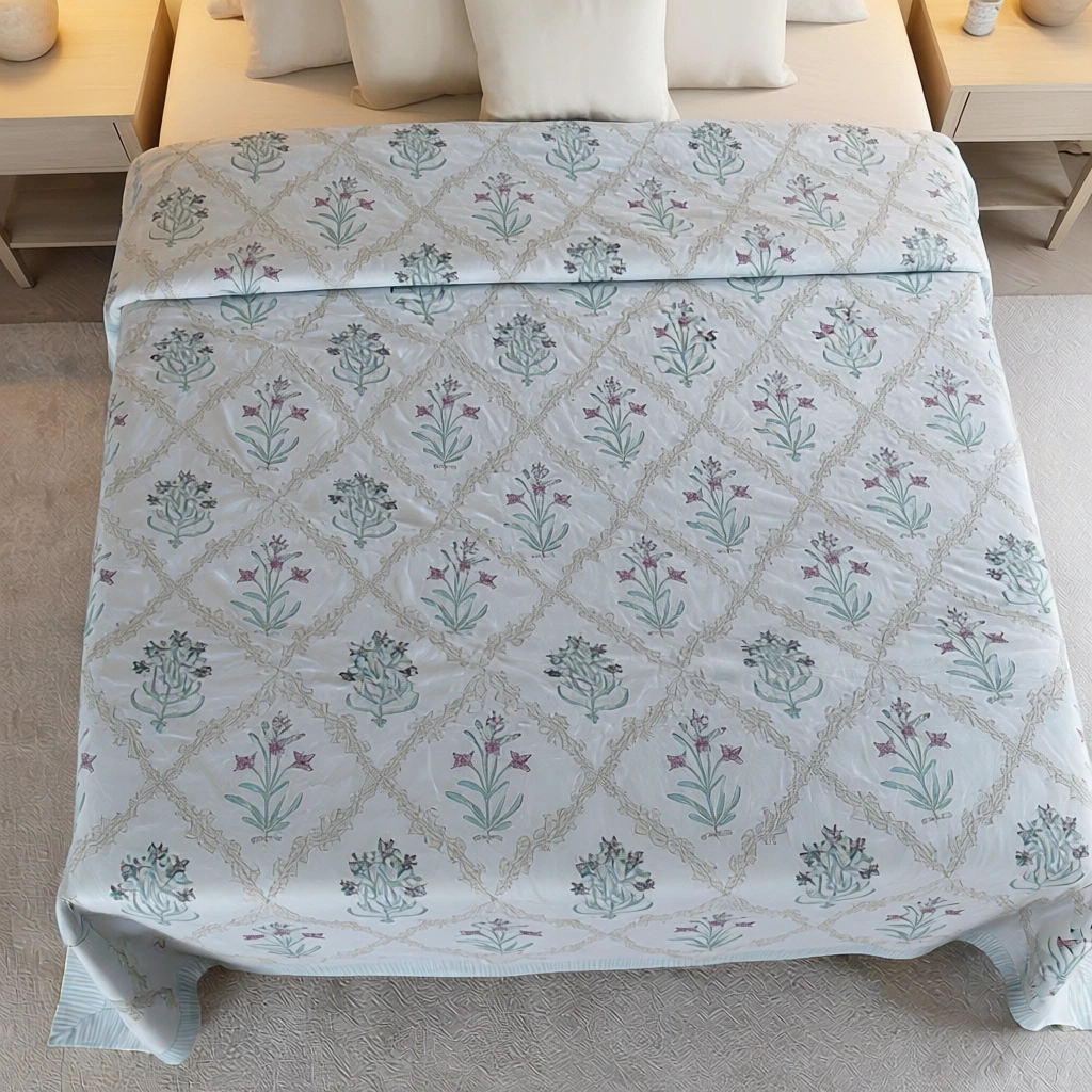Queen Size Percale Fine Cotton Bedspread with 2 Pillow Cases 200086