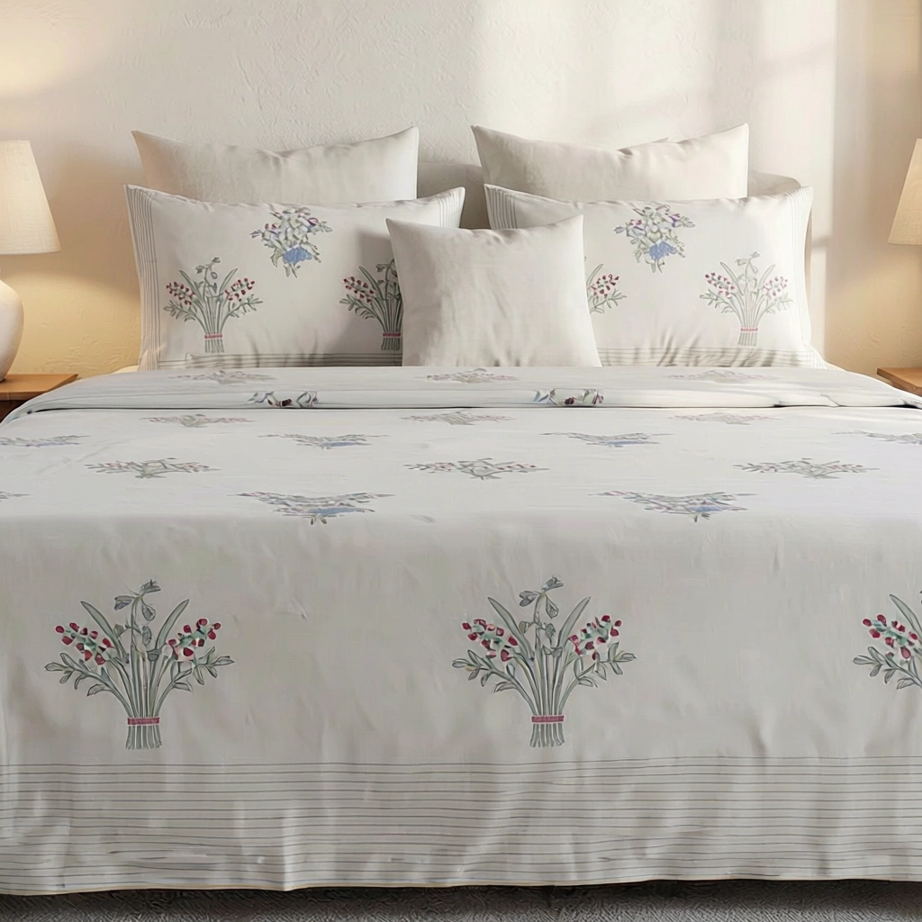 Queen Size Percale Fine Cotton Bedspread with 2 Pillow Cases 200087