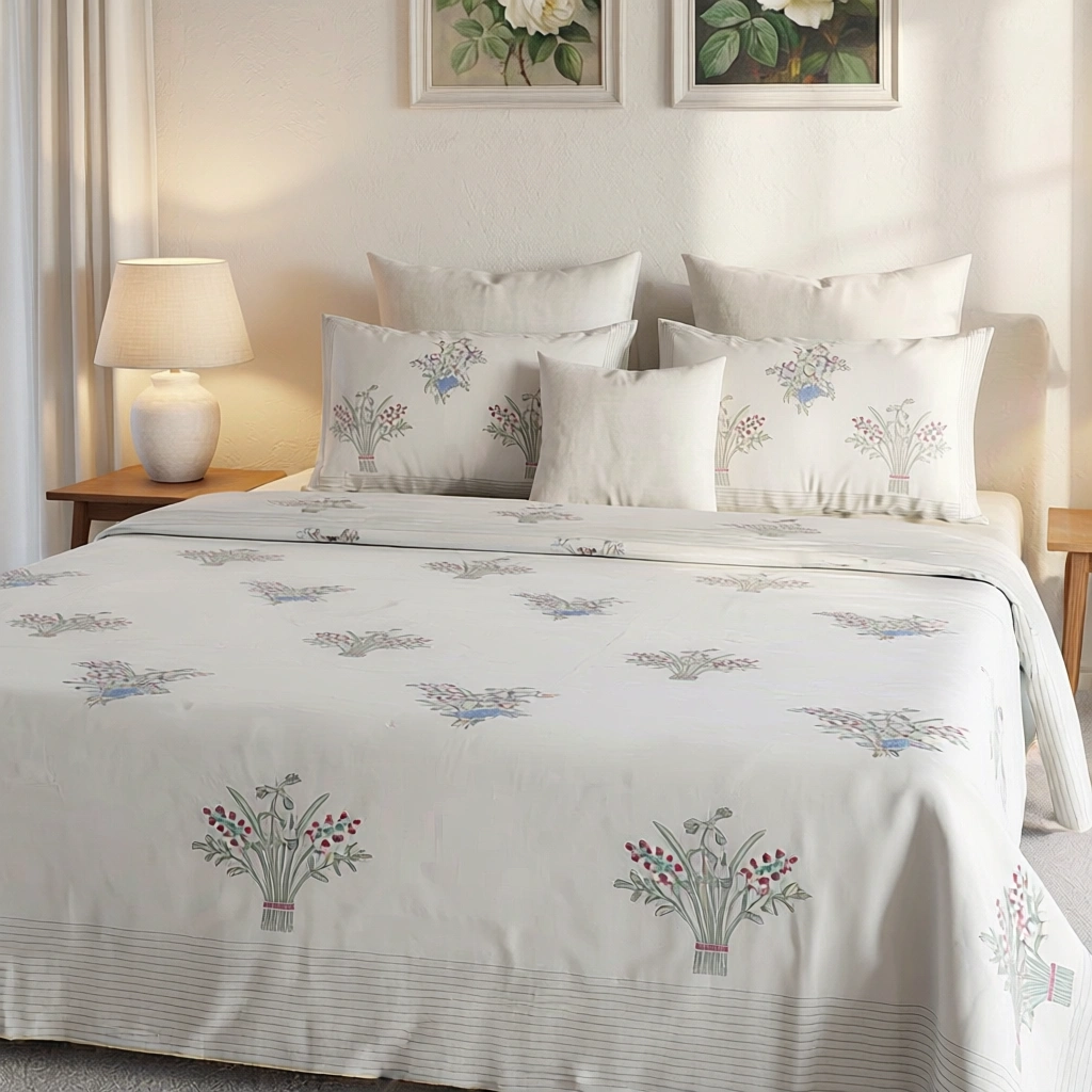 Queen Size Percale Fine Cotton Bedspread with 2 Pillow Cases 200087