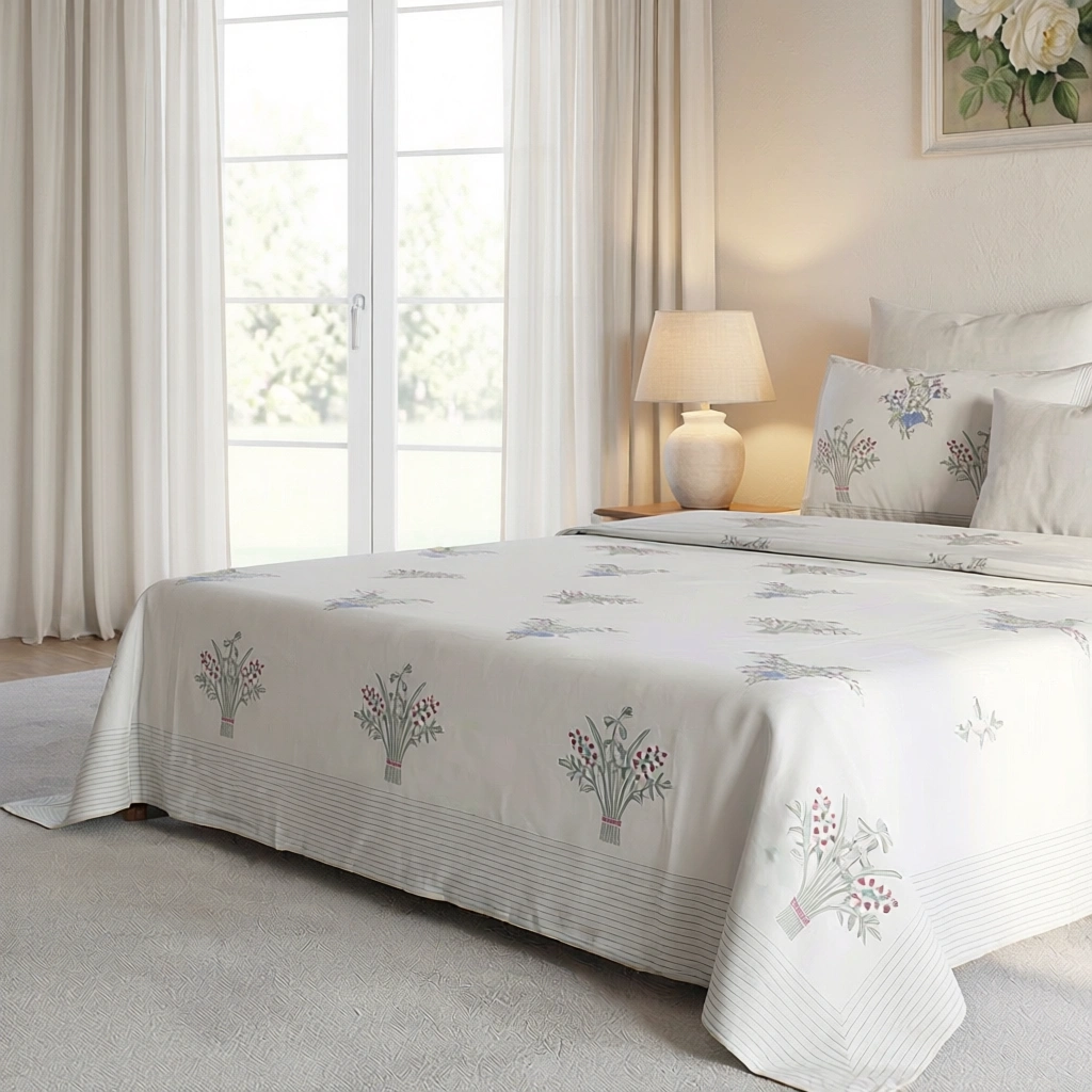 Queen Size Percale Fine Cotton Bedspread with 2 Pillow Cases 200087