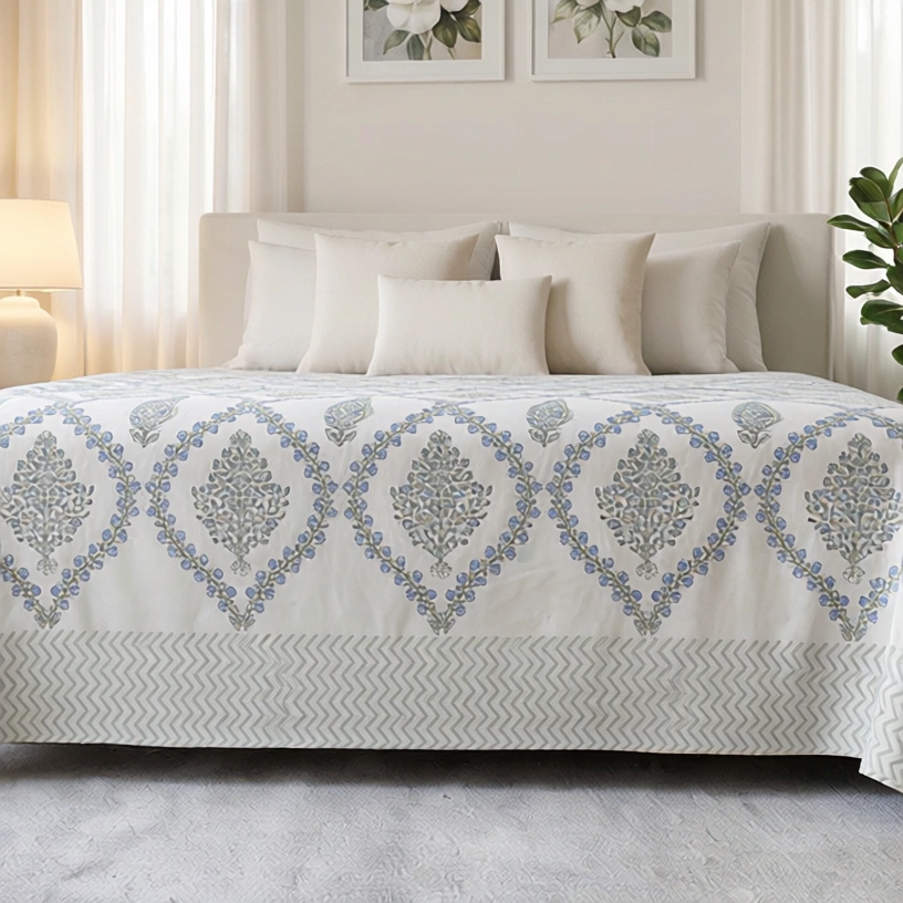Queen Size Percale Fine Cotton Bedspread with 2 Pillow Cases 200088