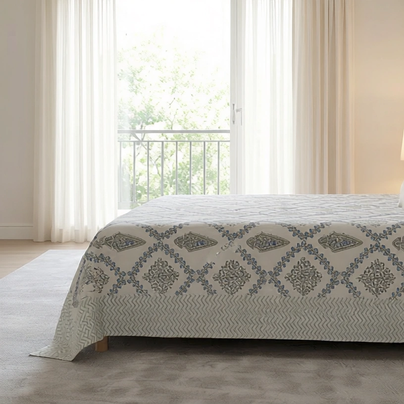 Queen Size Percale Fine Cotton Bedspread with 2 Pillow Cases 200088