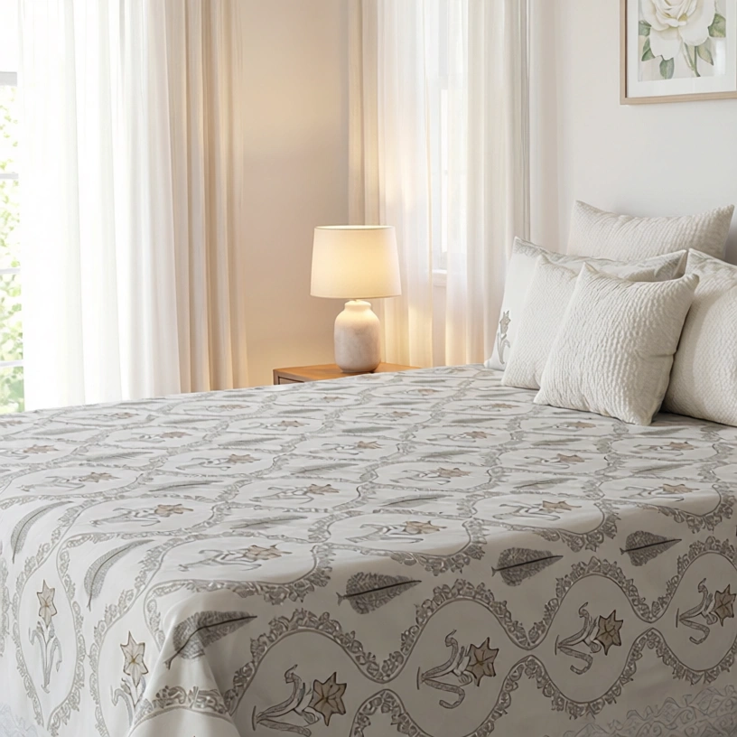 Queen Size Percale Fine Cotton Bedspread with 2 Pillow Cases 200089