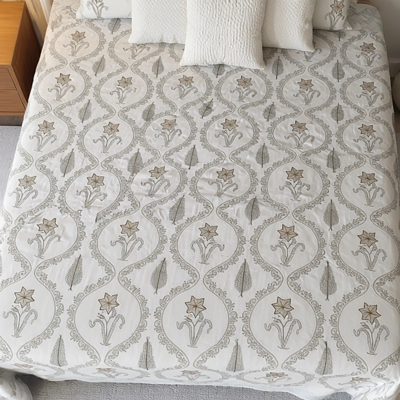 Queen Size Percale Fine Cotton Bedspread with 2 Pillow Cases 200089