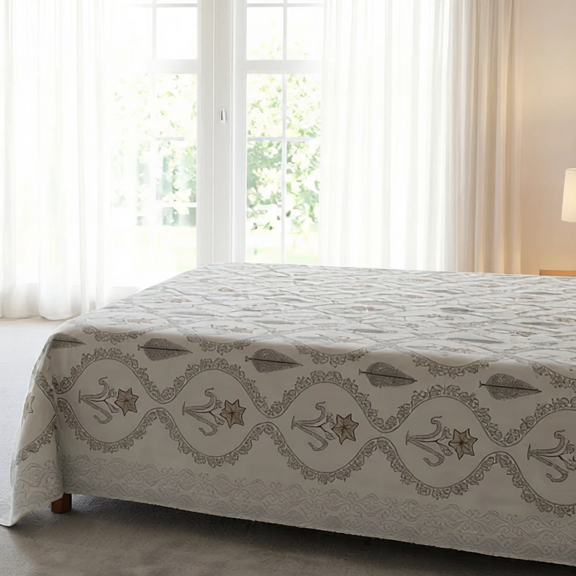 Queen Size Percale Fine Cotton Bedspread with 2 Pillow Cases 200089