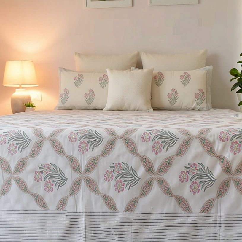 Queen Size Percale Fine Cotton Bedspread with 2 Pillow Cases 200090