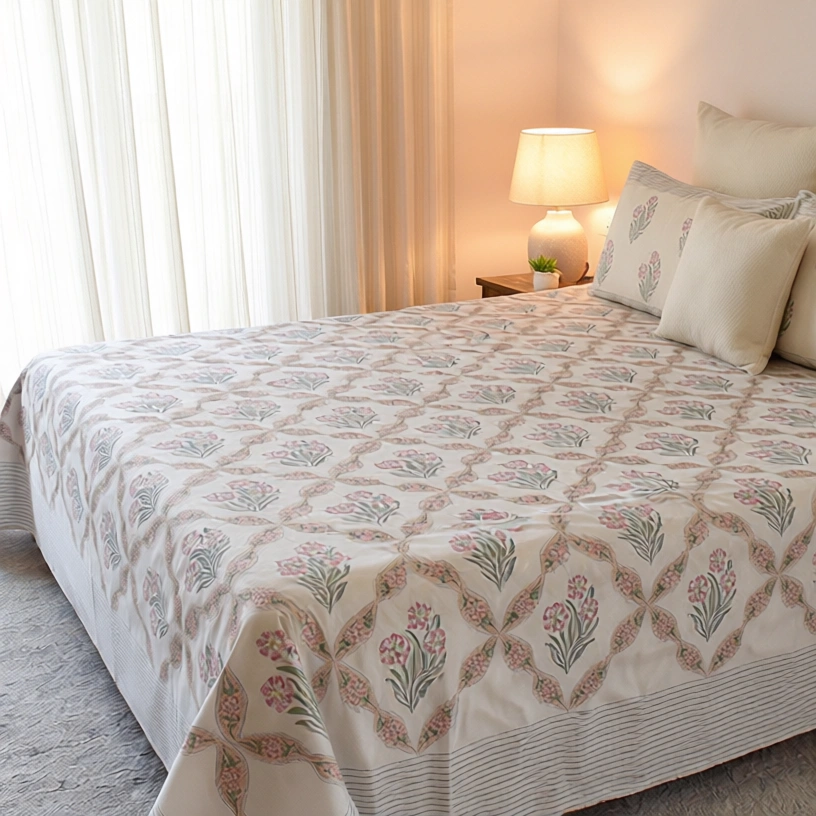 Queen Size Percale Fine Cotton Bedspread with 2 Pillow Cases 200090
