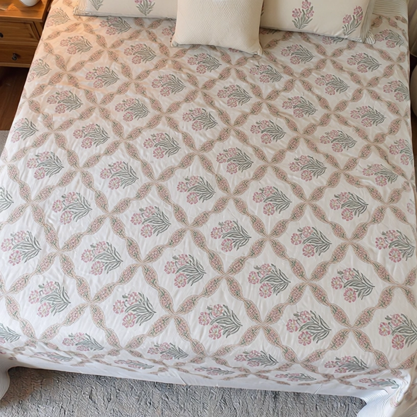 Queen Size Percale Fine Cotton Bedspread with 2 Pillow Cases 200090
