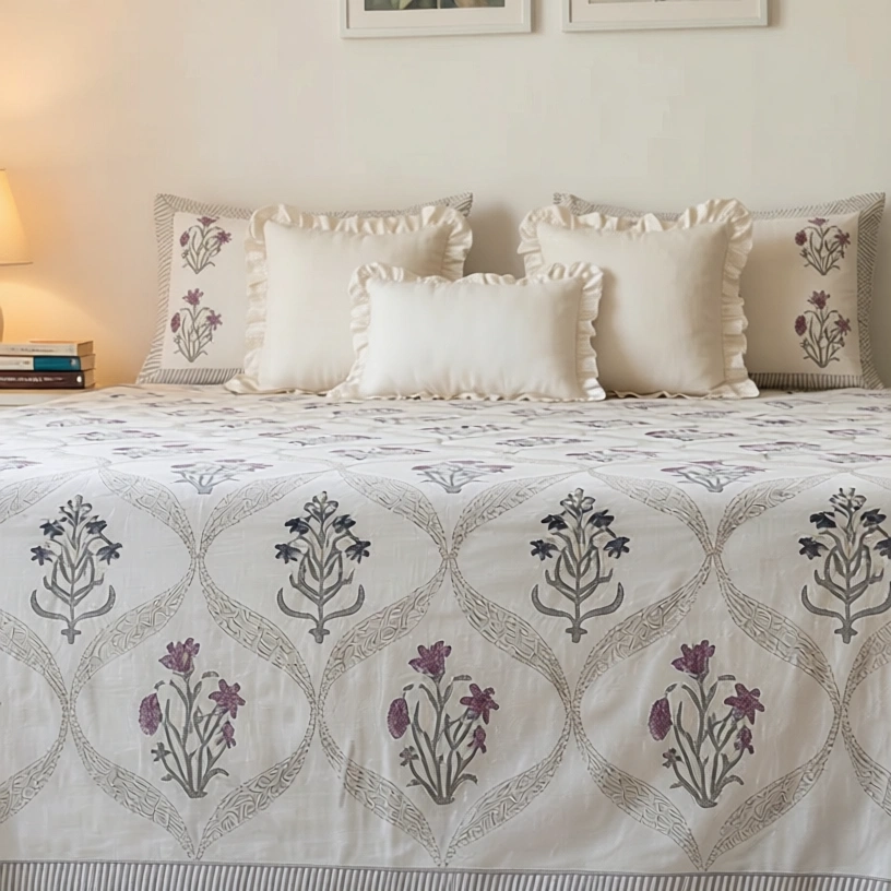 Queen Size Percale Fine Cotton Bedspread with 2 Pillow Cases 200091