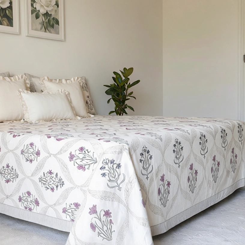 Queen Size Percale Fine Cotton Bedspread with 2 Pillow Cases 200091