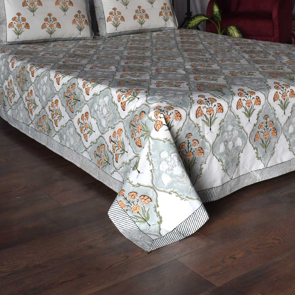 Queen Size Percale Fine Cotton Bedspread with 2 Pillow Cases 200092