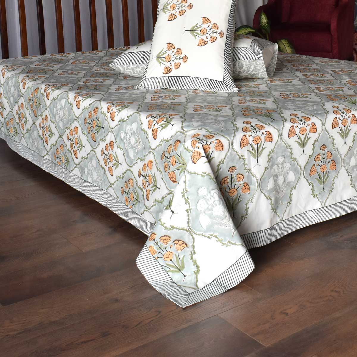 Queen Size Percale Fine Cotton Bedspread with 2 Pillow Cases 200092