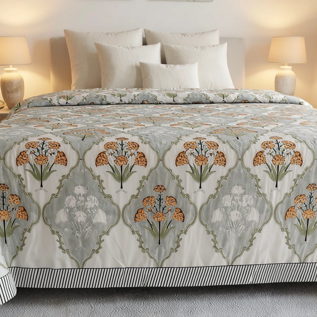 Queen Size Percale Fine Cotton Bedspread with 2 Pillow Cases 200092