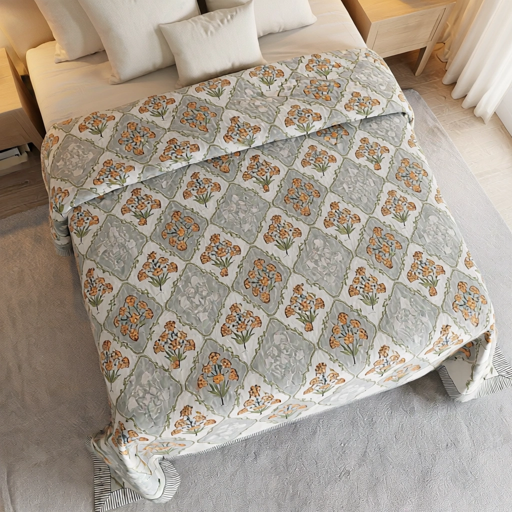Queen Size Percale Fine Cotton Bedspread with 2 Pillow Cases 200092