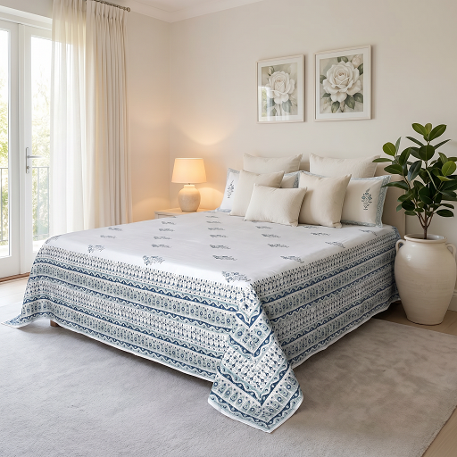 Queen Size Percale Fine Cotton Bedspread with 2 Pillow Cases 200093