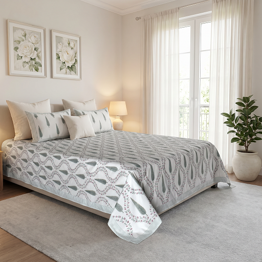 Queen Size Percale Fine Cotton Bedspread with 2 Pillow Cases 200095