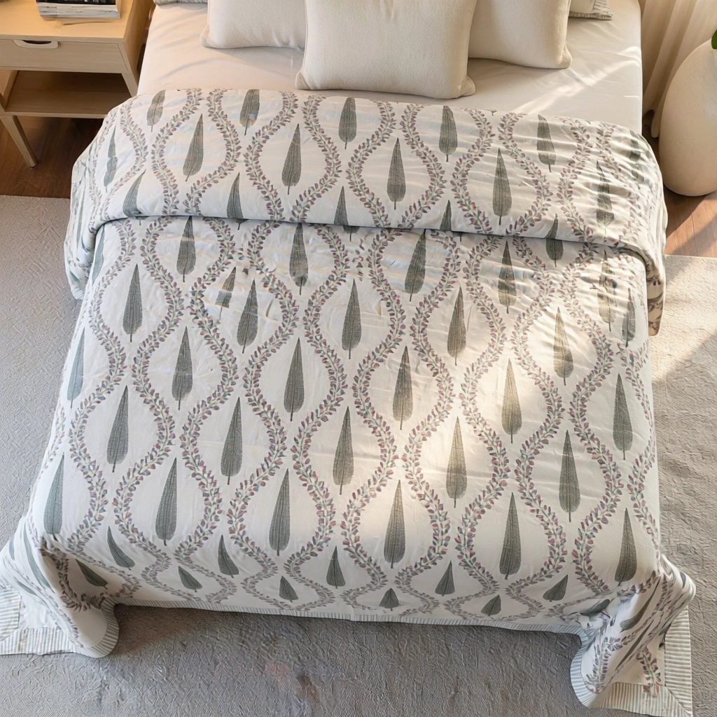 Queen Size Percale Fine Cotton Bedspread with 2 Pillow Cases 200095
