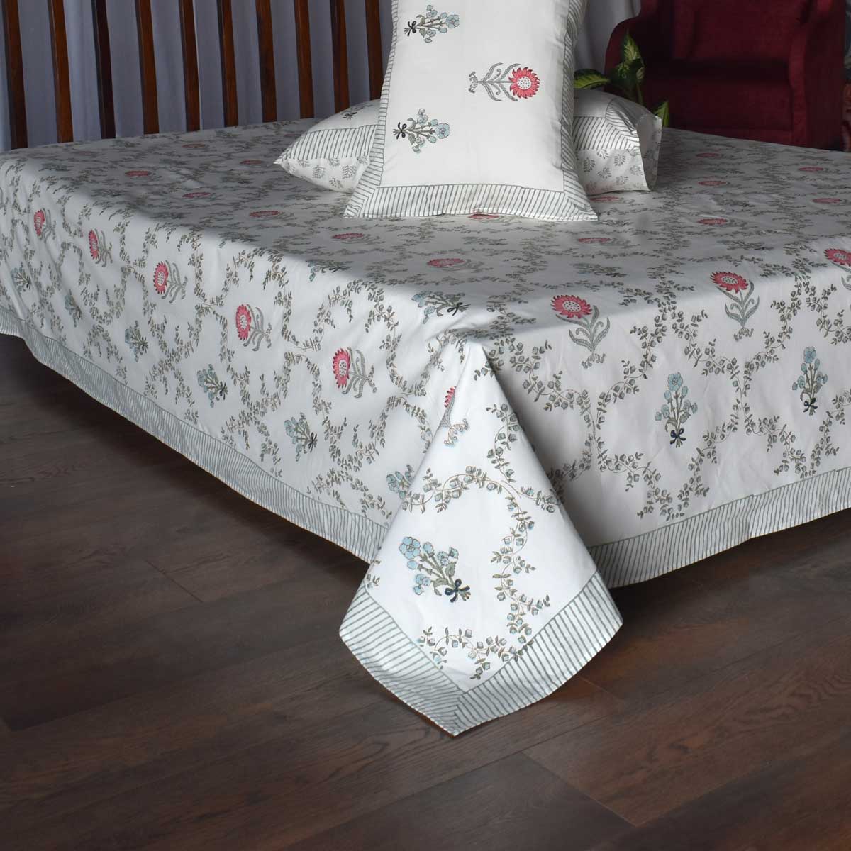 Queen Size Percale Fine Cotton Bedspread with 2 Pillow Cases 200096