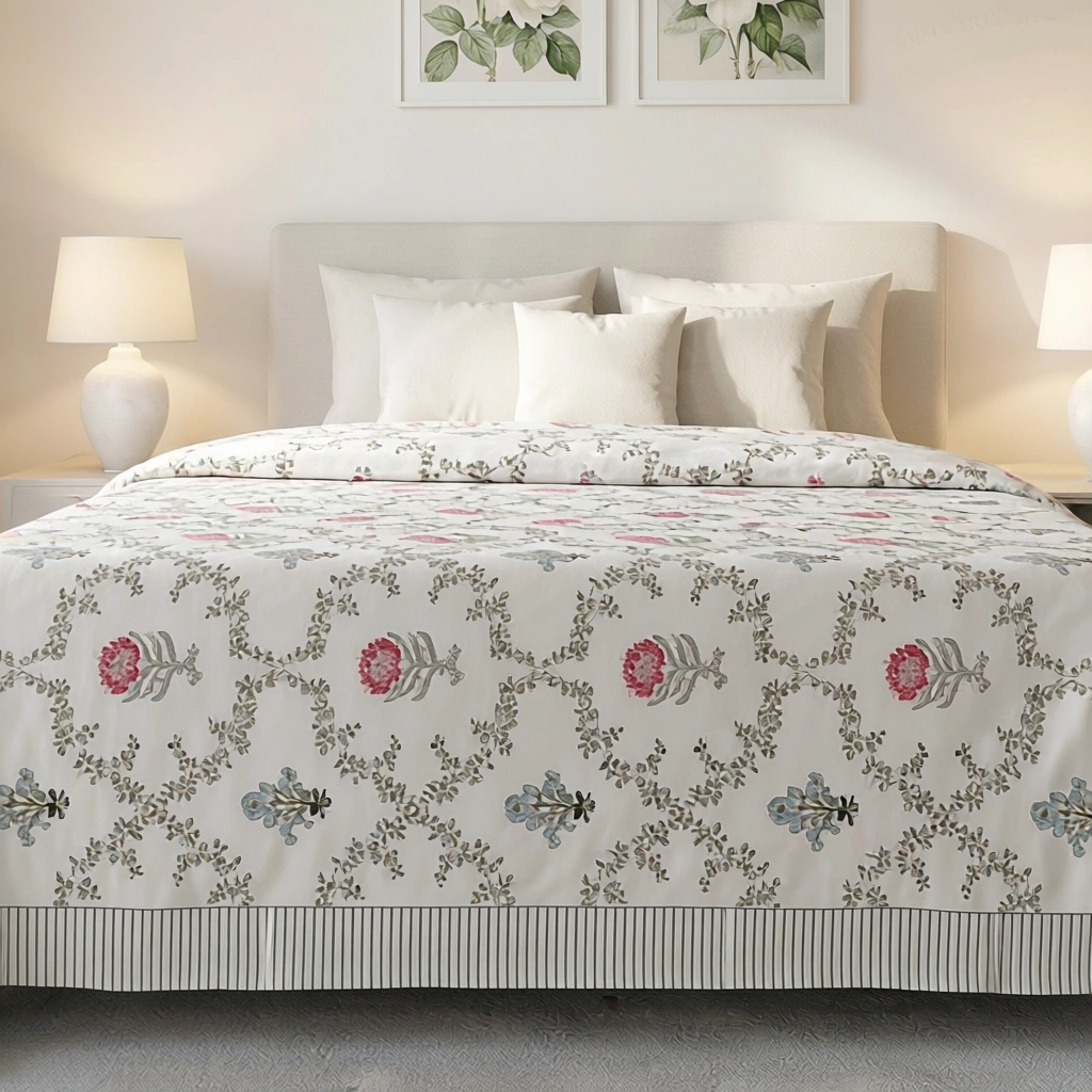 Queen Size Percale Fine Cotton Bedspread with 2 Pillow Cases 200096