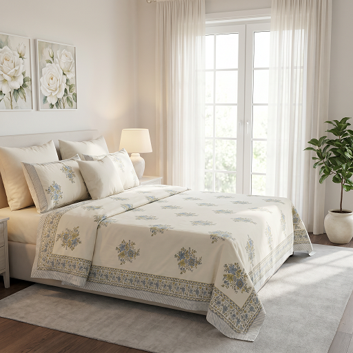 Queen Size Percale Fine Cotton Bedspread with 2 Pillow Cases  200097