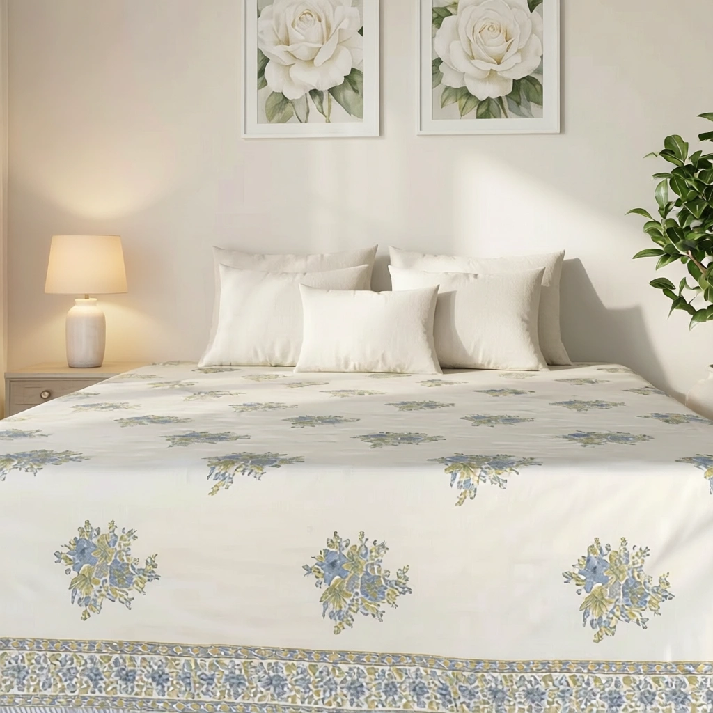 Queen Size Percale Fine Cotton Bedspread with 2 Pillow Cases 200097