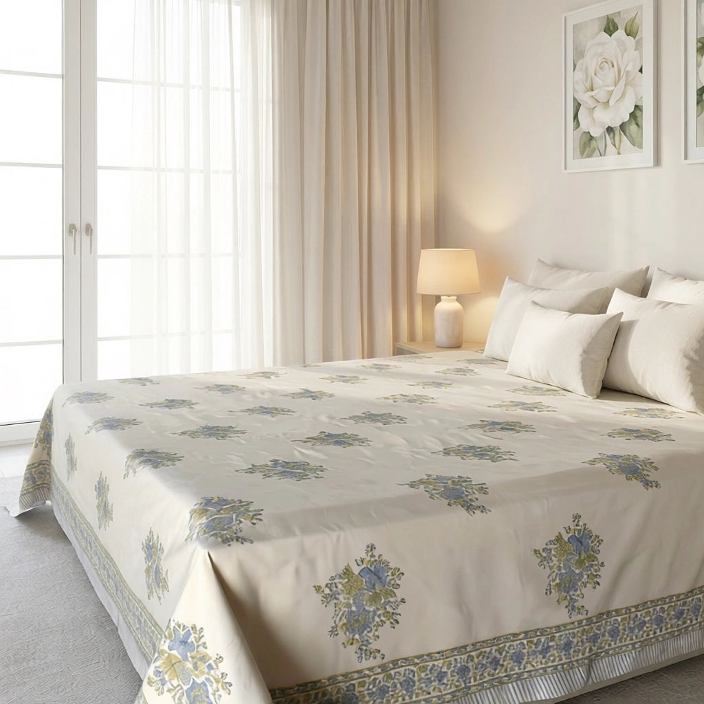 Queen Size Percale Fine Cotton Bedspread with 2 Pillow Cases 200097